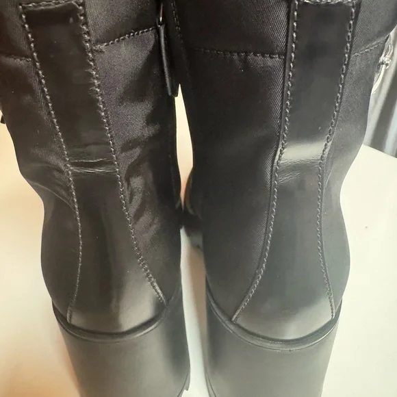 Prada Women's Brixxen Black Lace-Up Combat Boots - Picture 10 of 14